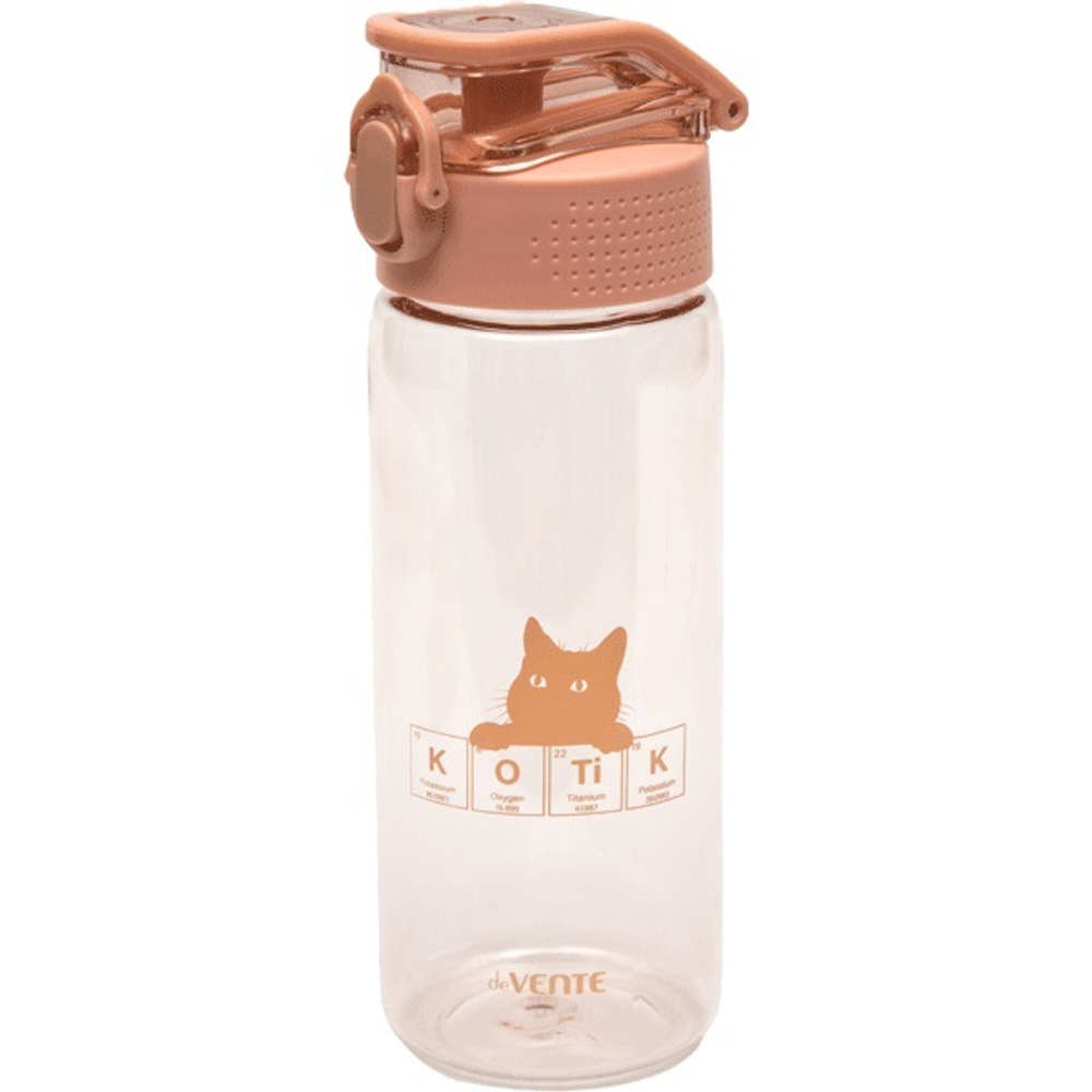 Бутылка для воды 550мл "Kotik" 20 x 6,8 см, пластиковая, пыльно розовый