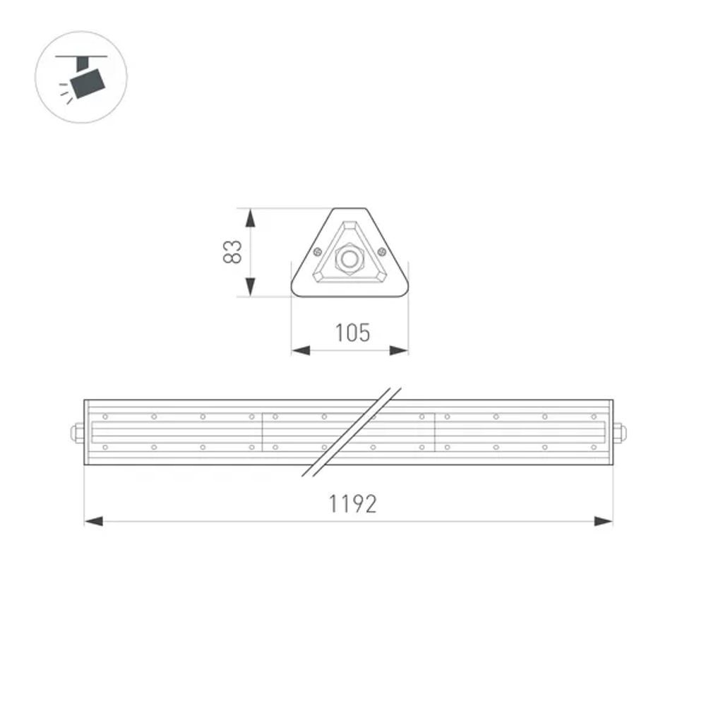 Светильник SP-LAGERN-L1200-200W Day5000 (WH, 90х110 deg, 230V) (Arlight, IP65 Металл, 5 лет) 052030
