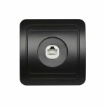 Компьютерная розетка RJ45 1-местная черная Марс SBE-02b-S1-RJ