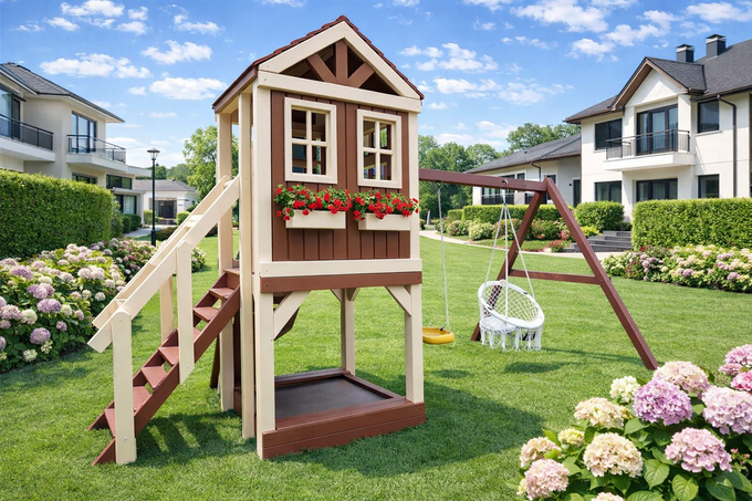 Детский домик с качелями "Прованс" моедель-3