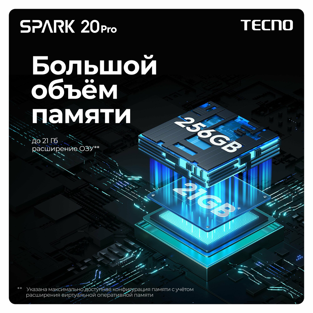 Смартфон TECNO Spark 20 Pro 8/256 ГБ RU, Dual nano SIM, Magic Skin 2.0 Green