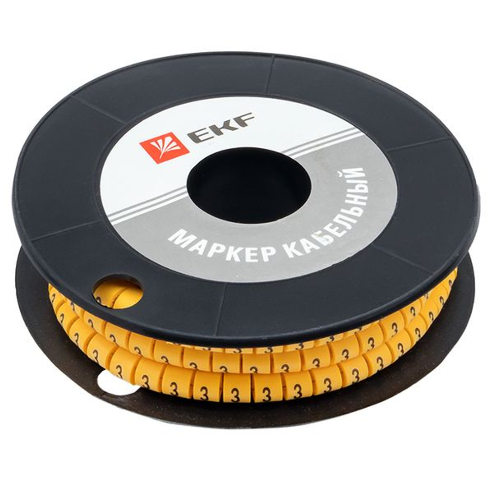 Маркер кабельный 2,5 мм2 "3" (1000 шт.) (ЕС-1) EKF PROxima (200.00 шт.)