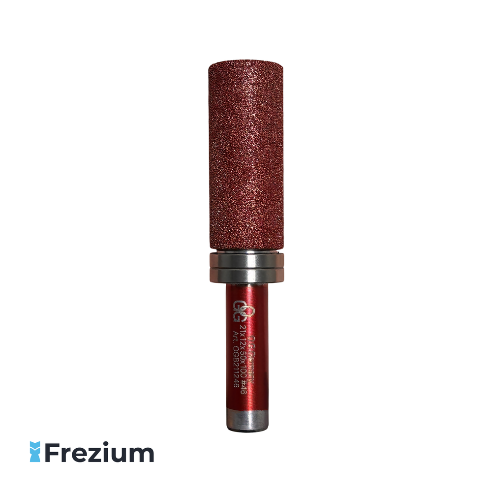 Прямая обгонная алмазная фреза с нижними подшипниками "O.G.Germany" (21x12x50x100 #46; OGB211246)