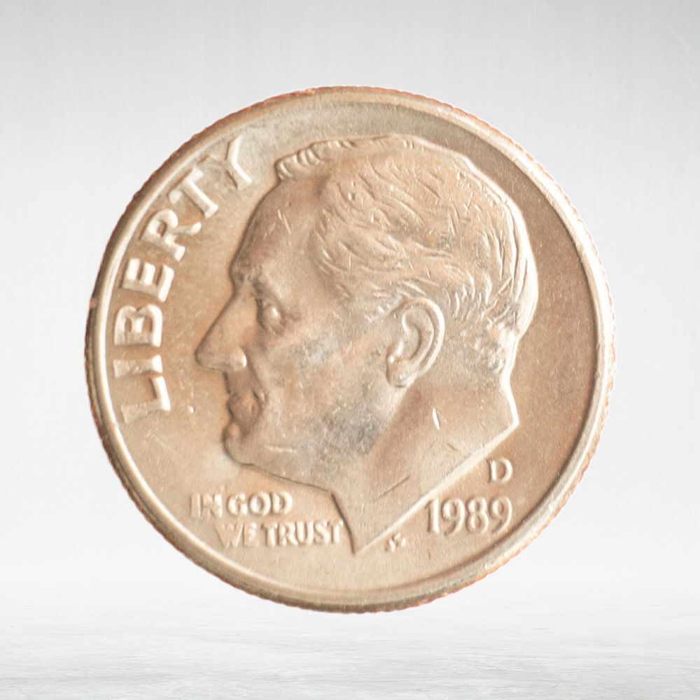 USA, 1 Dime, 1989 - Roosevelt Dime (D), AU