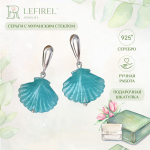 LEFIREL' Серьги серебряные женские "Русалочка" с бусинами из муранского стекла / ювелирные украшения из родированного серебра 925