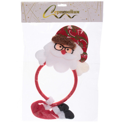 Ободок карнавальный «Весёлый Дед Мороз» 14*37 см