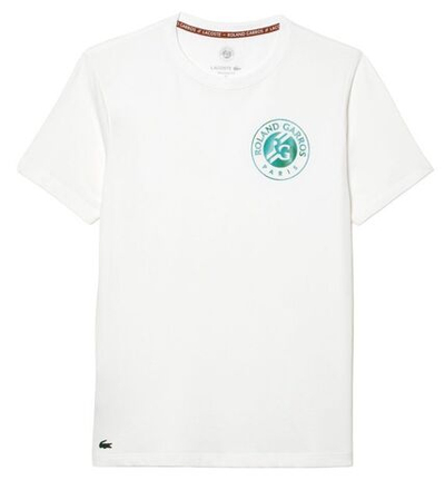 Мужская теннисная футболка Lacoste Sport Roland Garros Edition Logo T-Shirt - white