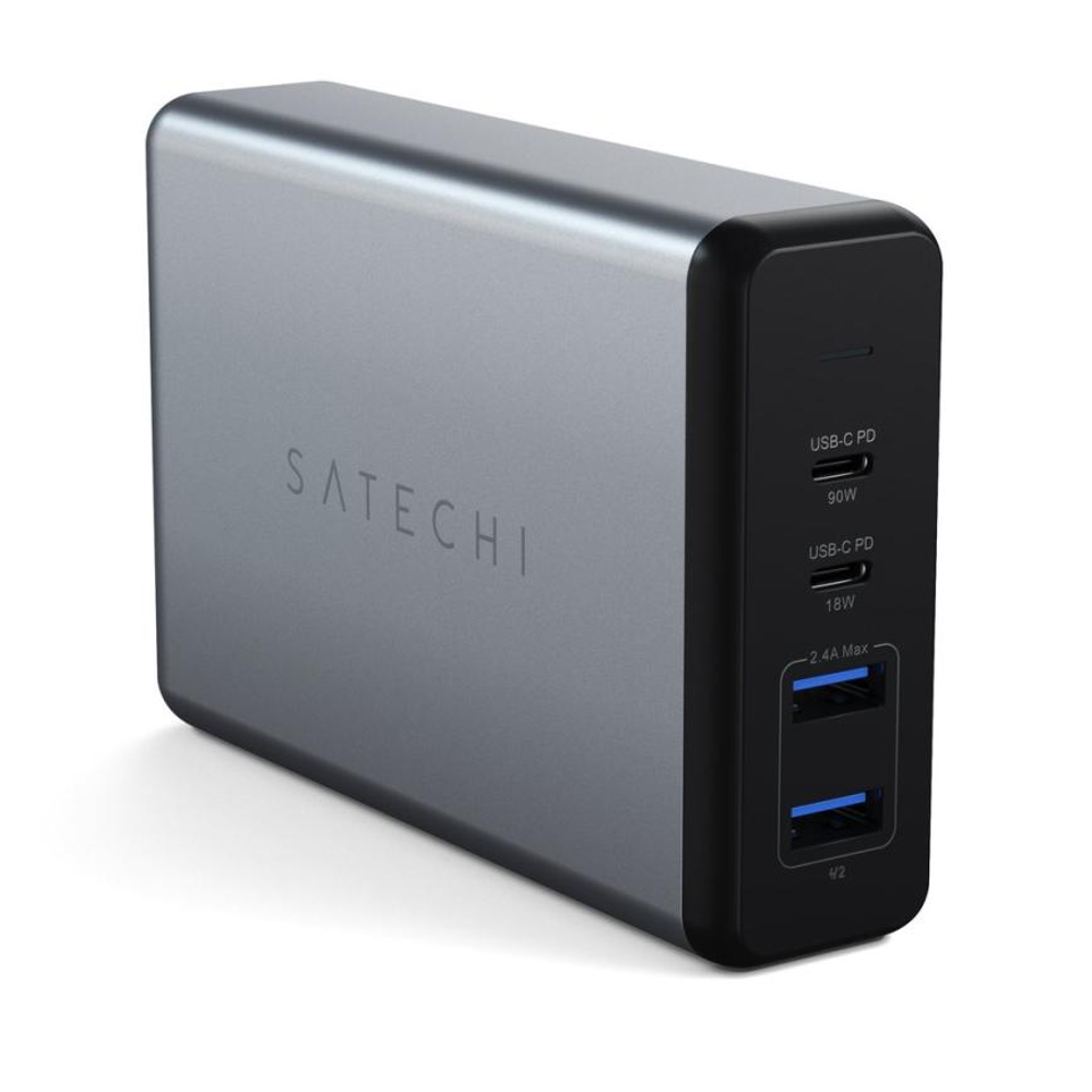 Сетевое зарядное устройство Satechi мощностью 108 Вт (2 USB-C, 2 USB-A) Настольный многопортовый мощный адаптер питания. Есть поддержка PD