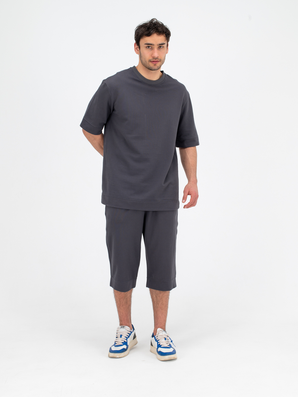 Костюм хлопковый с шортами. Графит