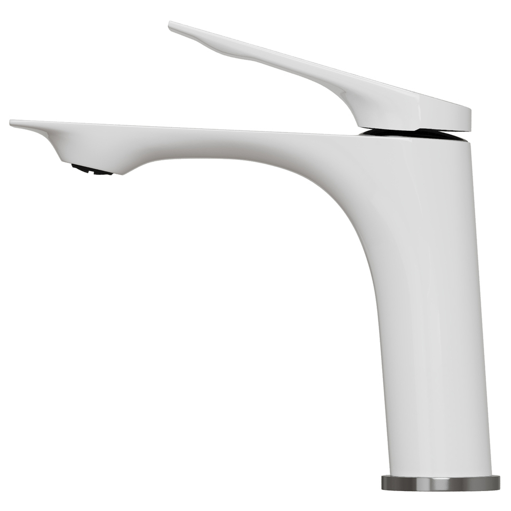 Смеситель для раковины 30k MIXLINE ML41-04 "Swan White" БЕЛЫЙ/ХРОМ