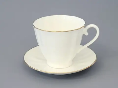 Чашка с блюдцем чайная 200 мл форма Гвоздика рисунок Золотой кантик арт. 81.13929.00.1