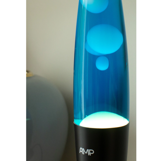 Лава лампа Amperia Rocket Белая, Синяя, корпус черный (35 см)