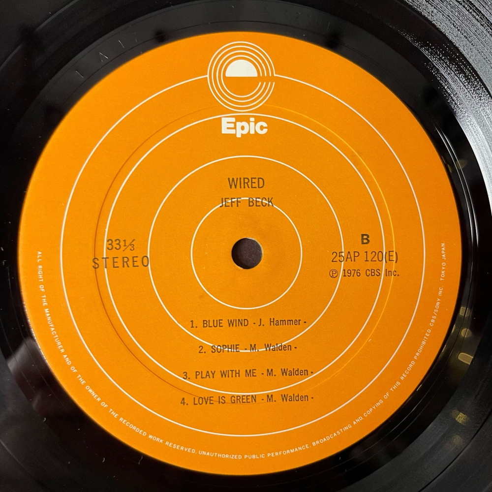 Винтажная виниловая пластинка LP Jeff Beck Wired (Japan 1976) (Obi) Goodbye Pork Pie Hat