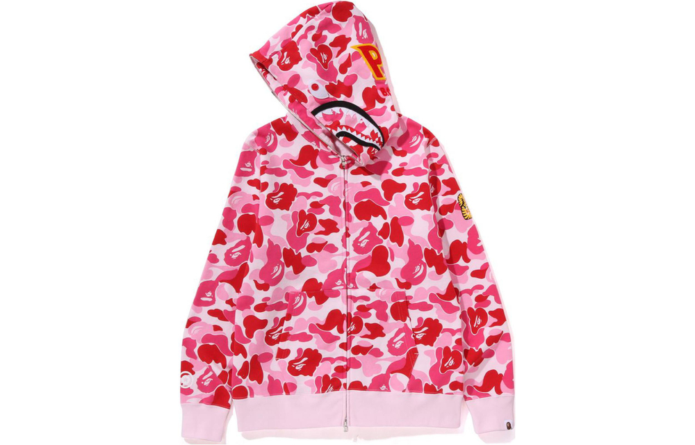 A Bathing Ape Abc Camo Shark Ponr Full Zip Худи розовый
