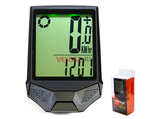 Велокомпьютер TRIX 18 беспроводной, 18 функций, с подсветкой экрана, черный (100)