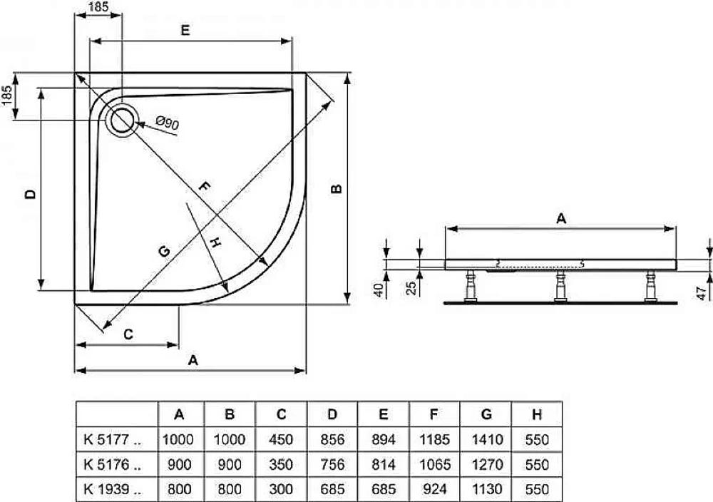 Душевой поддон Ideal Standard Ultra Flat K517701 100x100