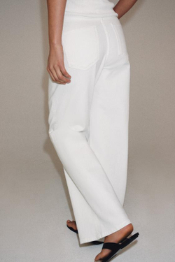 ZARA ДЖИНСЫ WIDE LEG С ВЫСОКОЙ ПОСАДКОЙ — ZW COLLECTION, БЕЛЫЙ