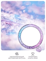 Чехол PYNANA для iPhone 16 Pro, кожа, австрийский хрусталь, нежно-фиолетовый