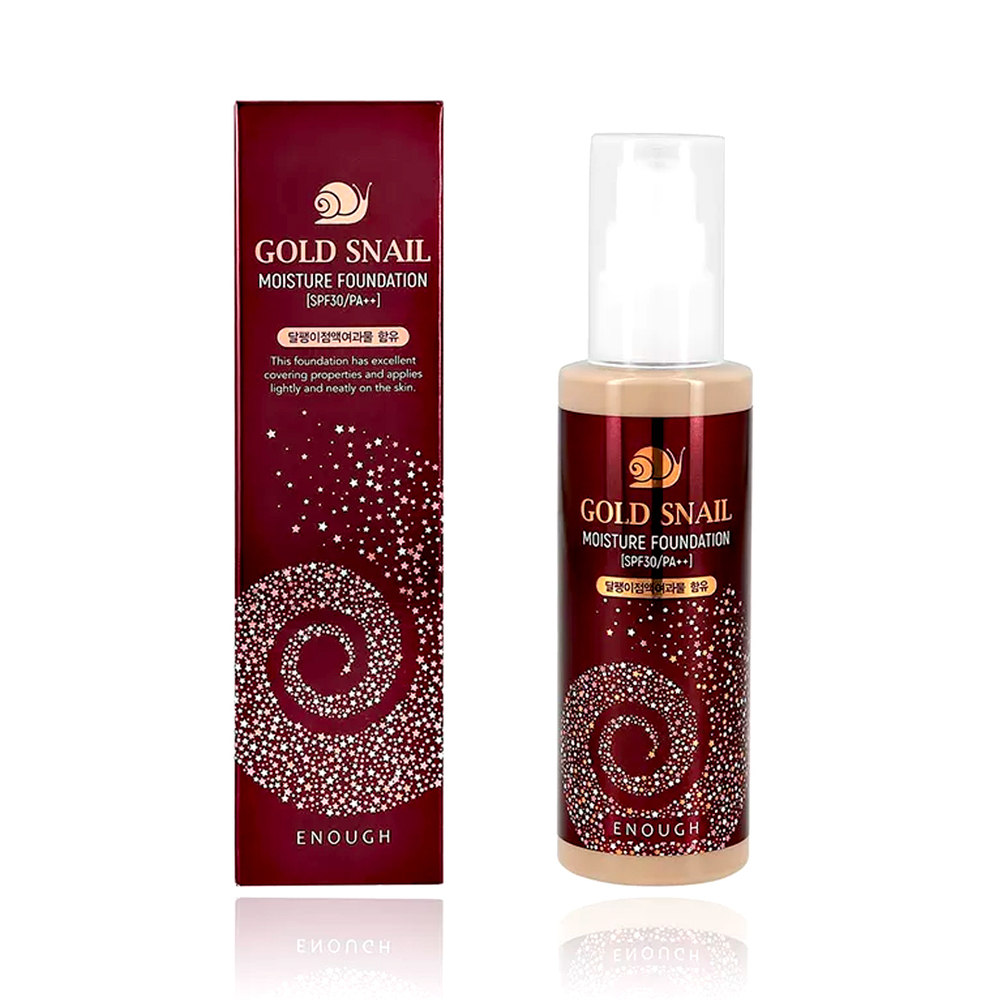 Тональная основа для лица Enough SPF30 тон 13 увлажняющая с муцином улитки Gold Snail Moisture Foundation 100 мл