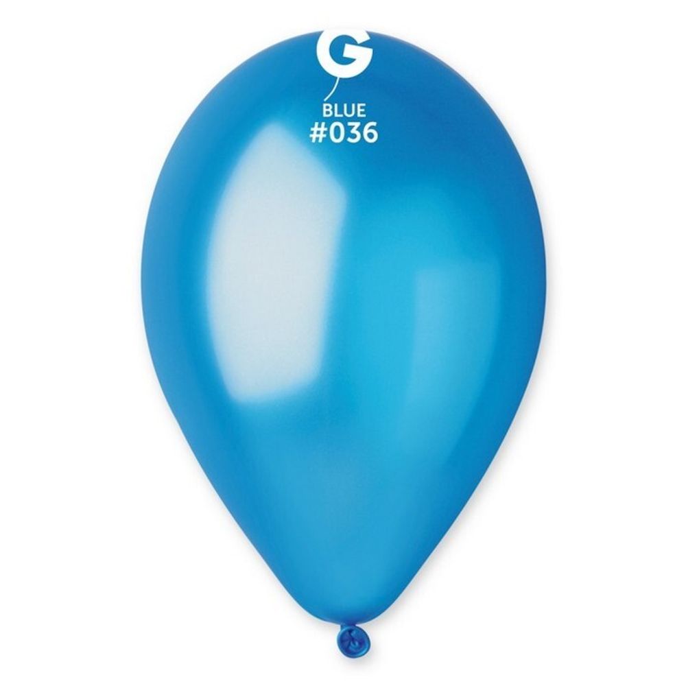 Воздушные шары Gemar, цвет 036 металлик, синий, 100 шт. размер 12&quot;