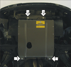 Защита картера Двигателя, КПП. 2 мм, Сталь. для Volkswagen Golf III 1991-1997 MOTODOR.02727