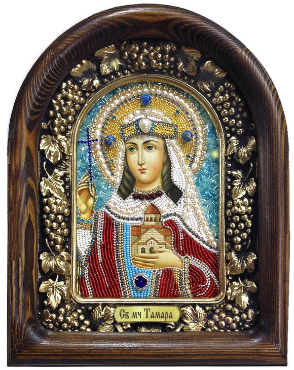 Икона Святая благоверная Тамара, царица Грузинская бисер