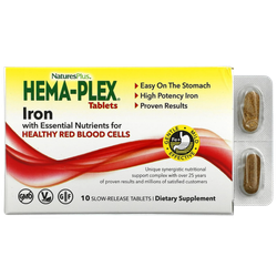 Nature's Plus Hema-Plex 10 slow-release tablets , Хема - Плекс, Железо Комплекс