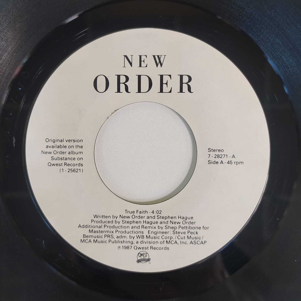 New Order - True Faith (США 1987г.) 7", 45 RPM