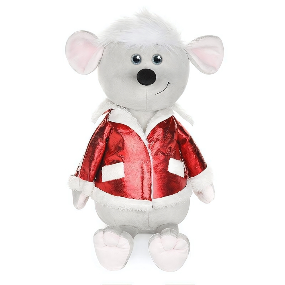 Мышонок Виталик в красной куртке, 21 см.