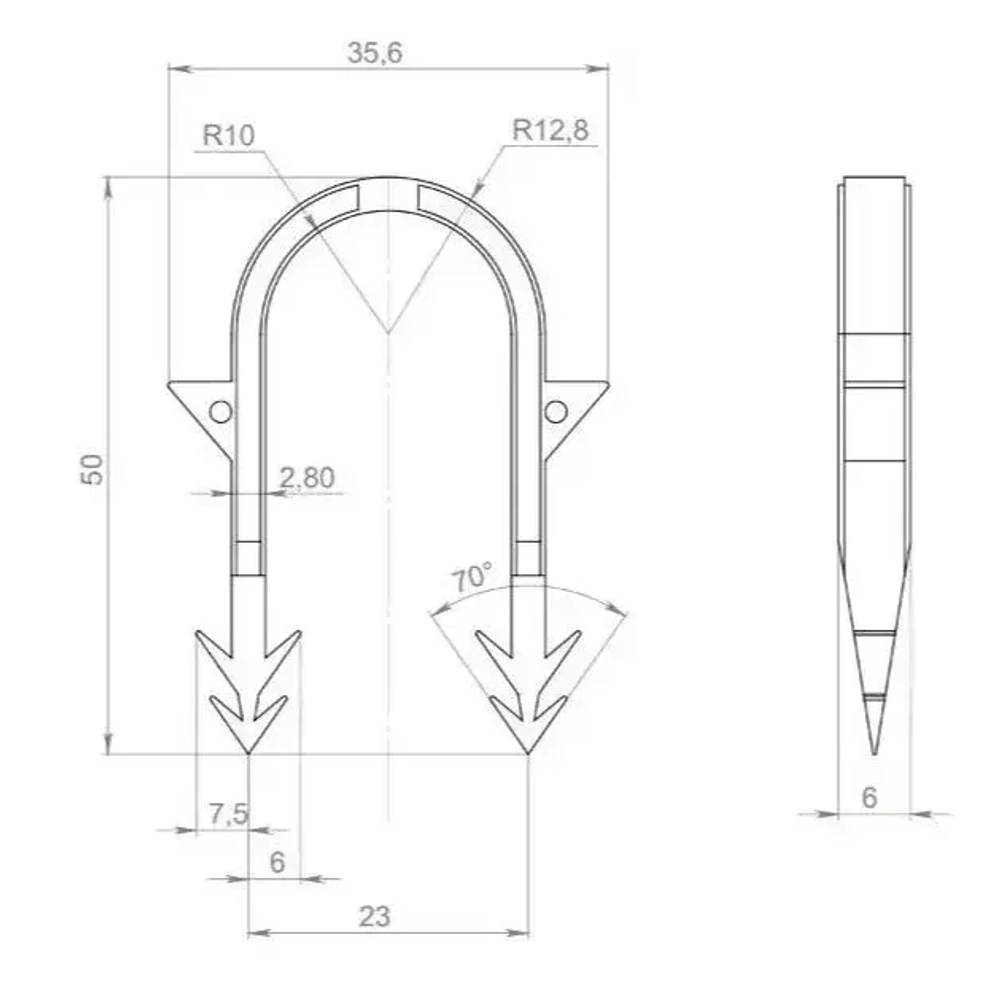 Якорная скоба для теплого пола в кассете для такера / 500 шт. / Для трубы 16-20 мм