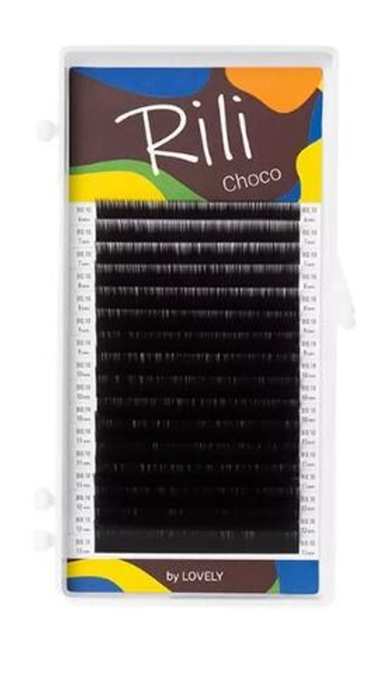 Ресницы темно-коричневые Rili Choco (16 линий) МИКС C 0.10 8-15 мм