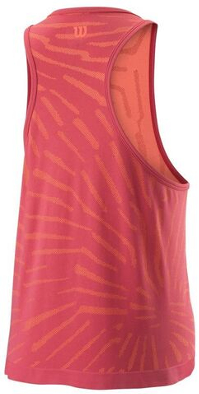 Женский топ теннисный Wilson W Competition Seamless Tank - holly berry/peach echo