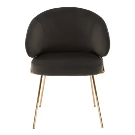 Стул-полукресло Bradex Home Emil графит с золотыми ножками