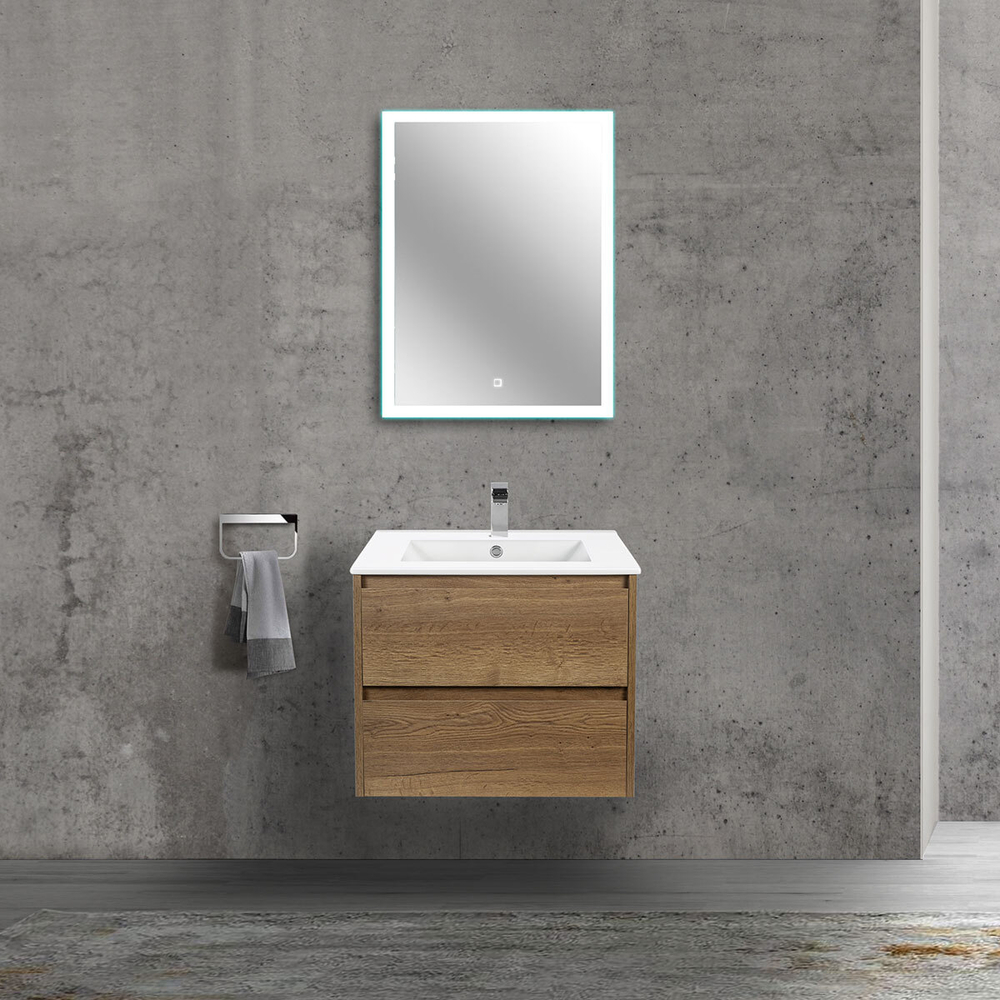 База под раковину Gio 600 подвесная, 2 выкатных ящика soft-close, T.Oak, , шт