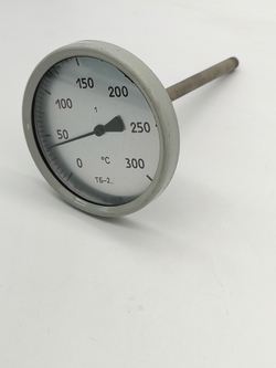 Термометр биметаллический  ТБ-2 (0+300),160мм, 1%, G1/2, осевой, показывающий