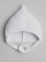 Чепчик для девочки вязаный на завязках на осень