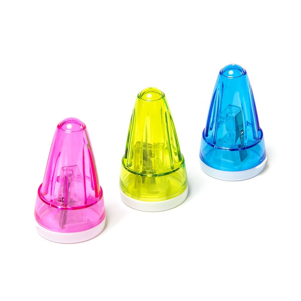 Точилка пластиковая Alingar, 1 отверстие, фигурная, с контейнером, цвет ассорти