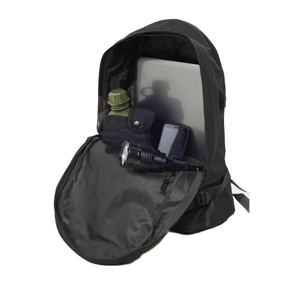 Рюкзак тактический с разъёмом USB (black)
