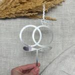 Свеча-топпер «Кольца» в серебряном цвете