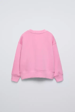 ZARA ОДНОТОННАЯ ТОЛСТОВКА, РОЗОВЫЙ