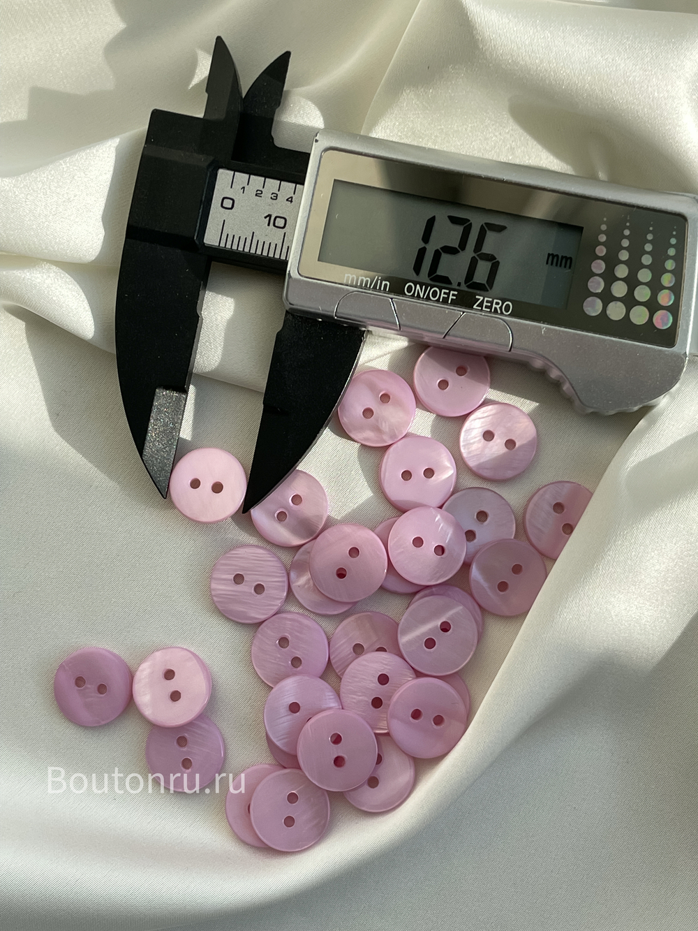 Пуговицы на прокол розовый перламутр
