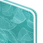 Еженедельник датированный 2025 МАЛЫЙ ФОРМАТ 95х155 мм А6, BRAUBERG "Foliage", под кожу, бирюза, 115987