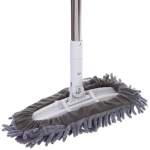 Швабра с насадкой из микрофибры, телескопическая ручка 77-120см силиконовое основание ZY5011