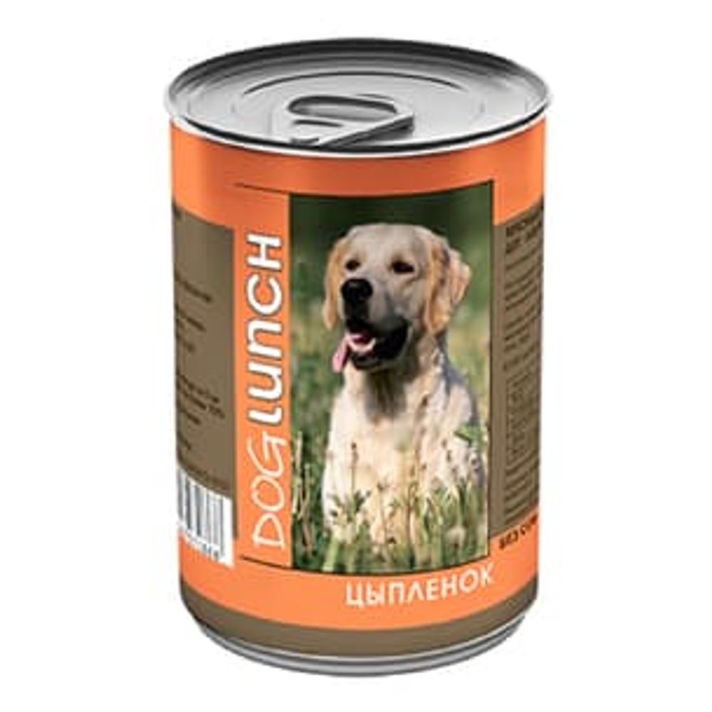 Влажный корм DOG LUNCH для собак с цыпленком в желе, банка 410 г Влажный корм DOG LUNCH для собак с цыпленком в желе, банка 410 г
