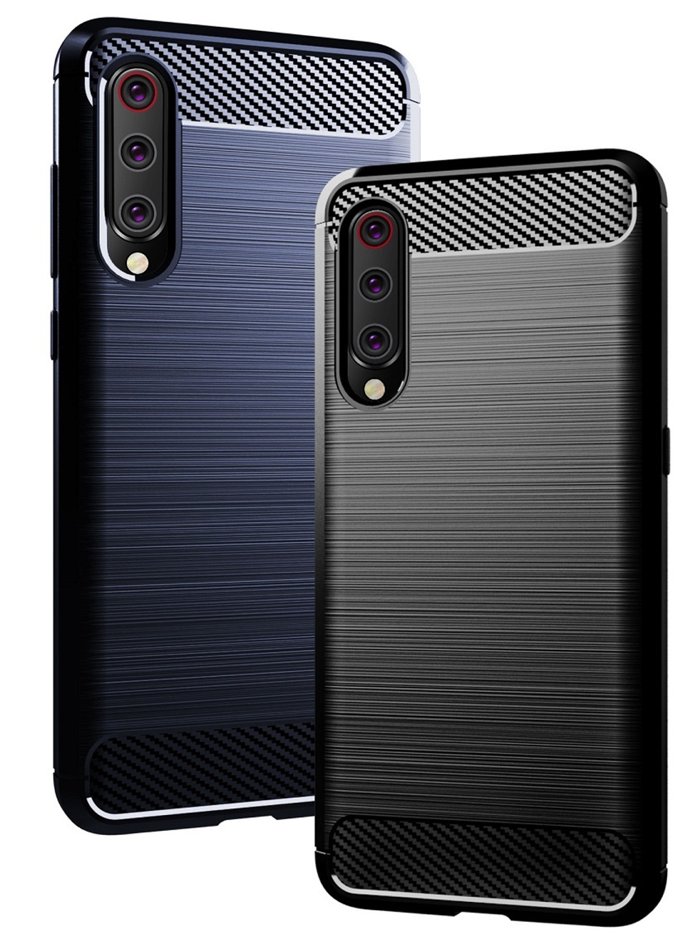 Чехол для Xiaomi Mi 9 (9 Pro 5G) цвет Blue (синий), серия Carbon от Caseport