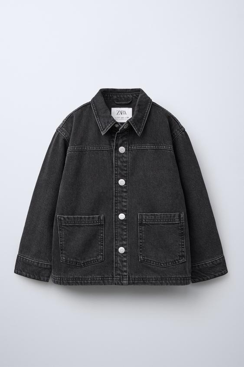 ZARA ДЖИНСОВАЯ КУРТКА C ПОДКЛАДКОЙ, ЧЕРНЫЙ