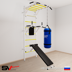 Шведская стенка Sv Sport 5242 (Турник рукоход/Брусья/Скамья/Цепь/Мешок 22кг)