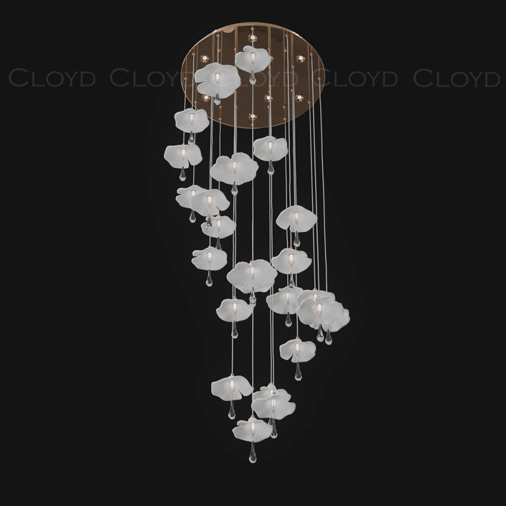 Люстра Cloyd SHANGRILA C33 / выс. 250 см - керамика - золото (арт.11335)