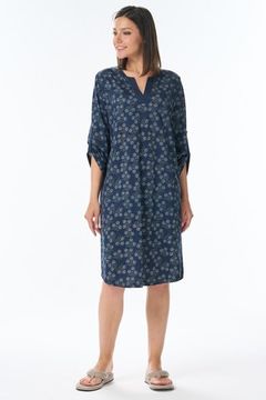 Платье женское  с регулируемой длинной рукавов Лори N0230-F59.2F01 тёмно-синее