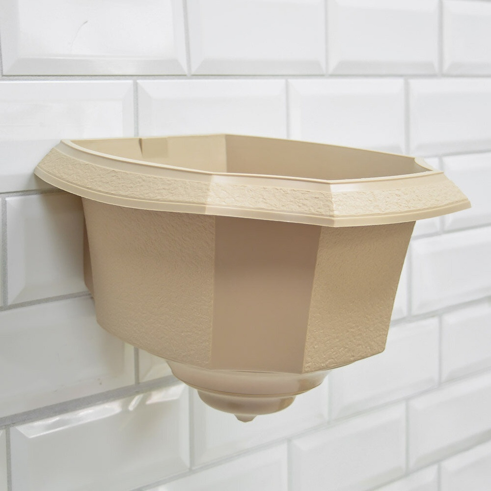 Горшок цветочный настенный "Ника" 4л h130мм, молочно-кофейный